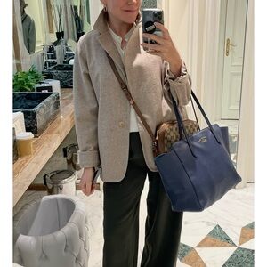 MAX MARA Wool Beige Quiet Luxury One Button Blazer Jacket \\ 12